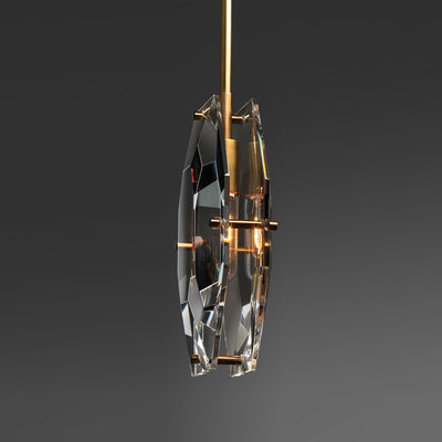 Black crystal single head chandelier