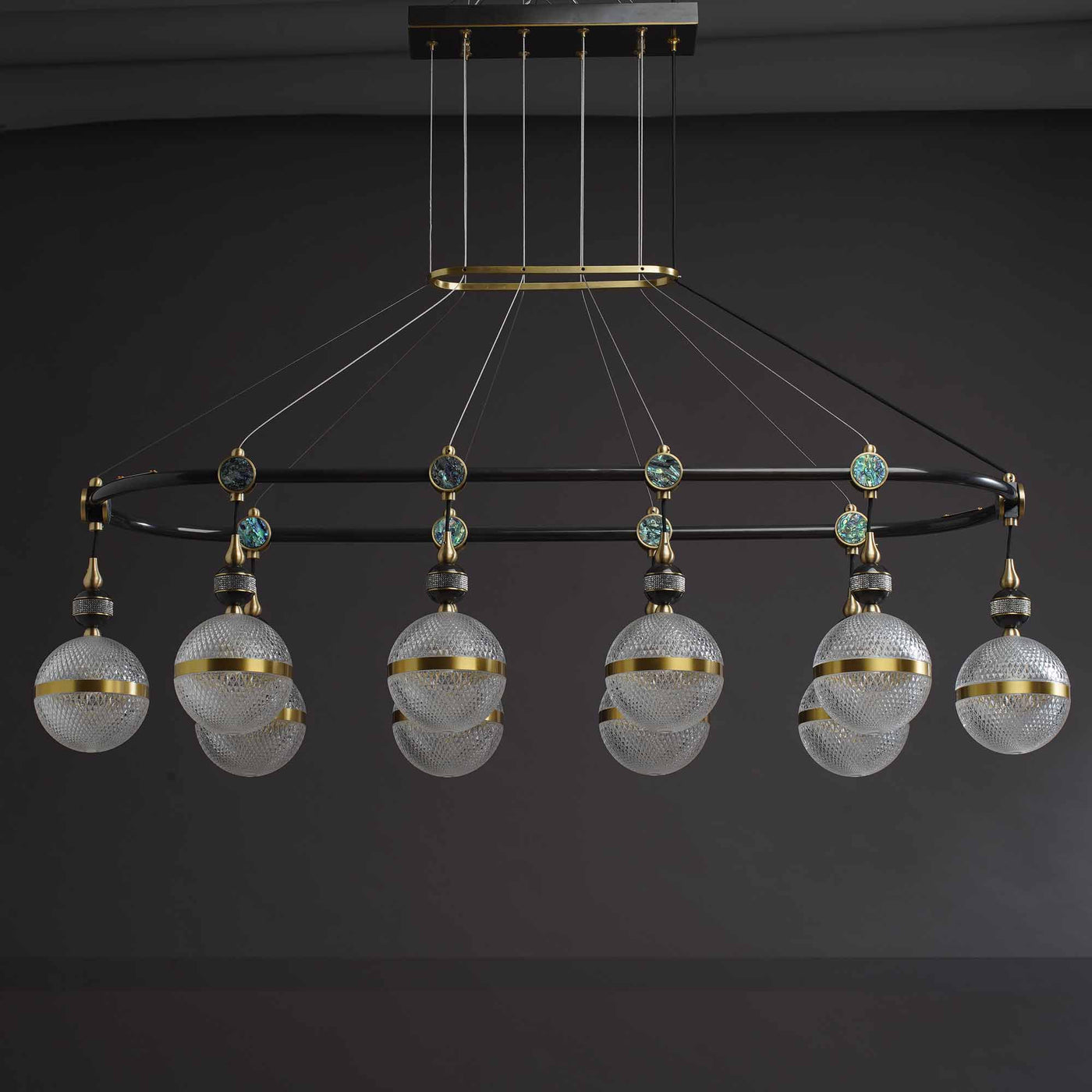 Creative black rectangle chandelier