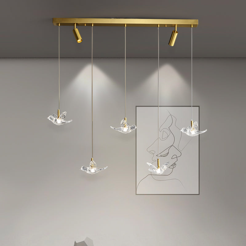 Creative bird rectangle chandelier
