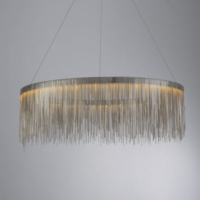 Silver tassel chain chandelier