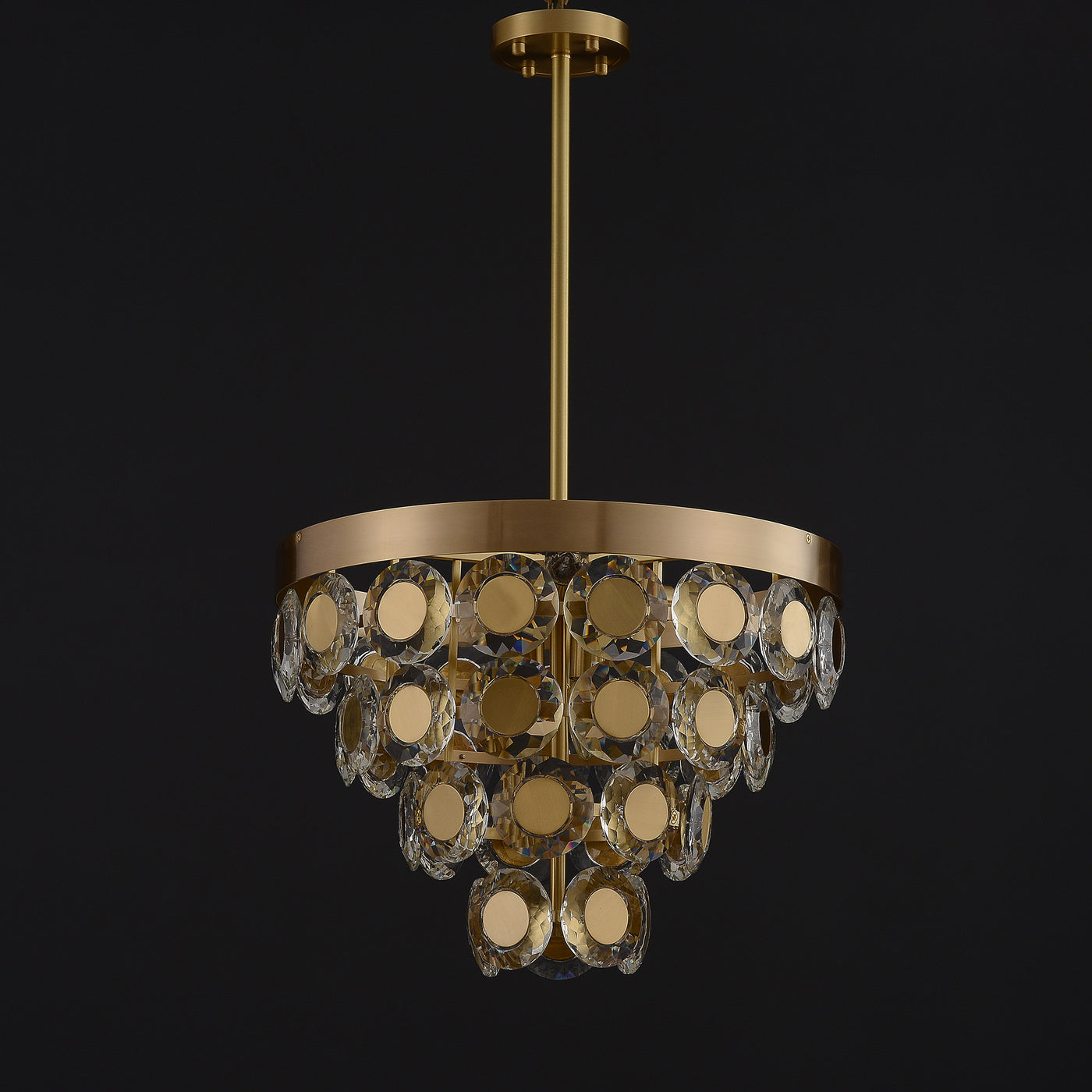 Conical Gold Coin Crystal Chandelier