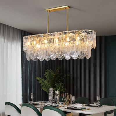 Rectangle Transparent Glass Chandelier