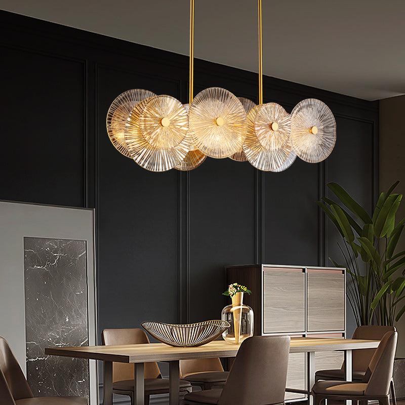 Rectangle Transparent Wheel Glass Chandelier