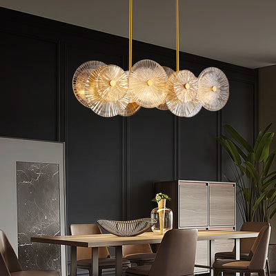 Rectangle Transparent Wheel Glass Chandelier