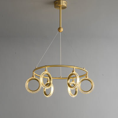 Creative brass ring chandelier