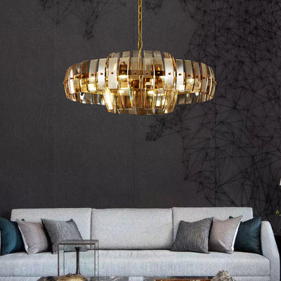Amber glass chandelier