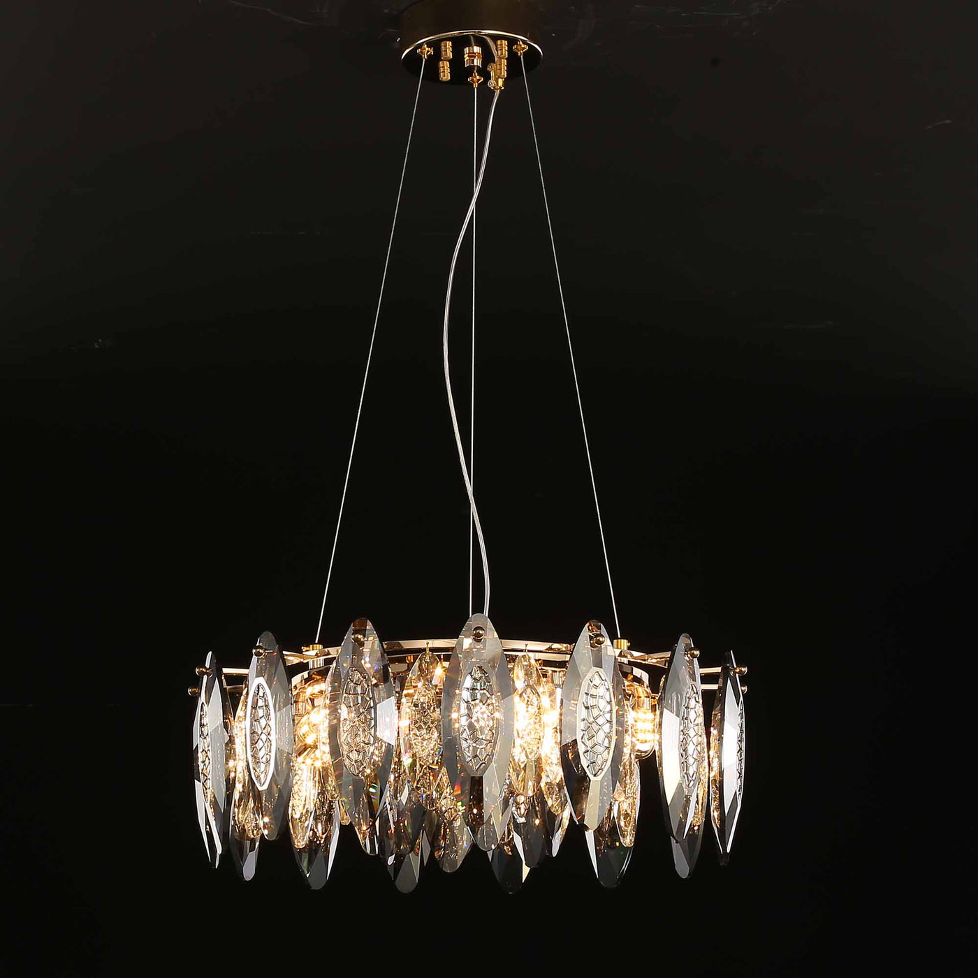Classic Golden Round Stainless Steel Chandelier Length