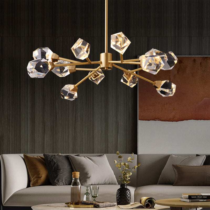 Polygonal Multi-Headed Chandelier