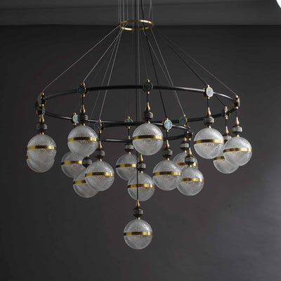Creative black ring chandelier