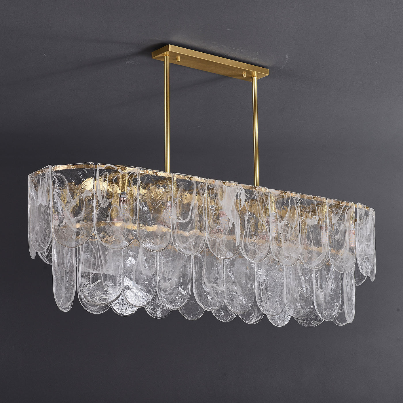 Rectangle Transparent Glass Chandelier
