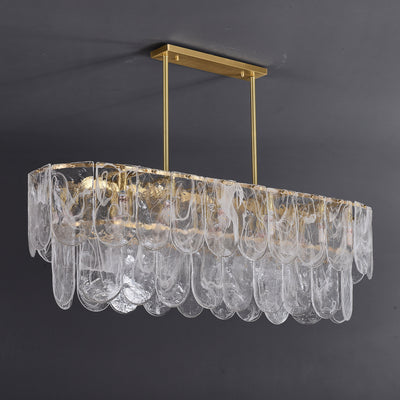 Rectangle Transparent Glass Chandelier