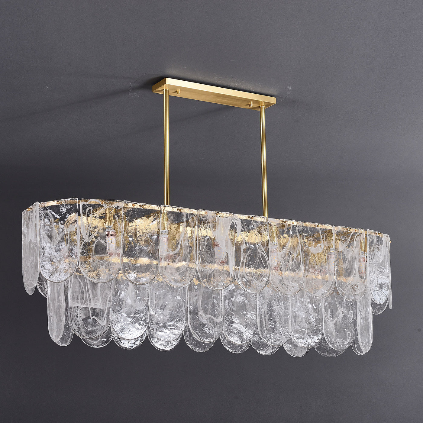 Rectangle Transparent Glass Chandelier