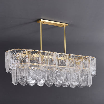 Rectangle Transparent Glass Chandelier