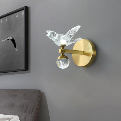 Creative all copper bird wall sconce