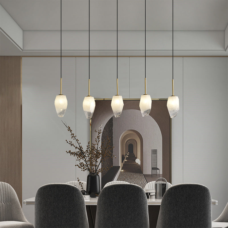 5 Lights Lily Line glass chandelier