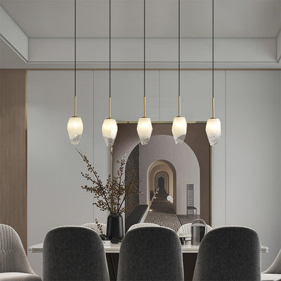 5 Lights Lily Line glass chandelier