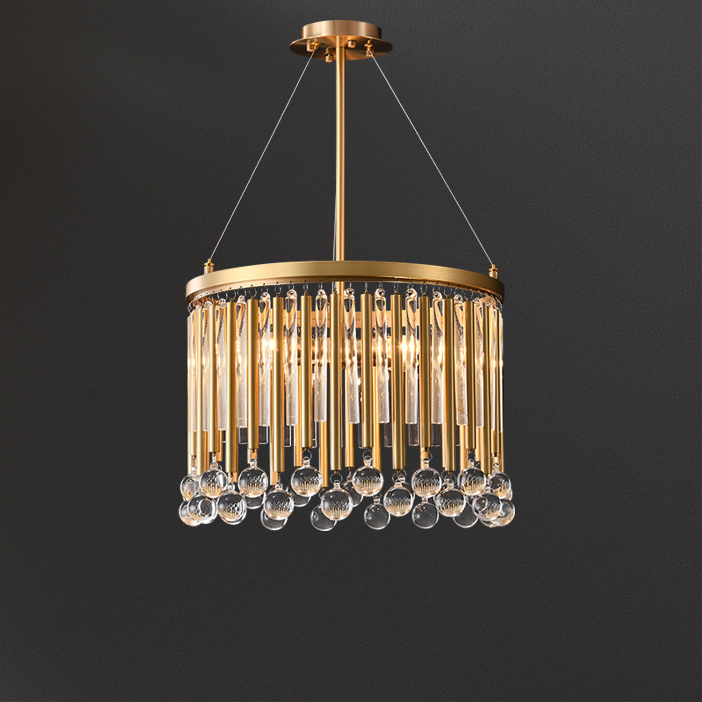 Gold tassel chandelier