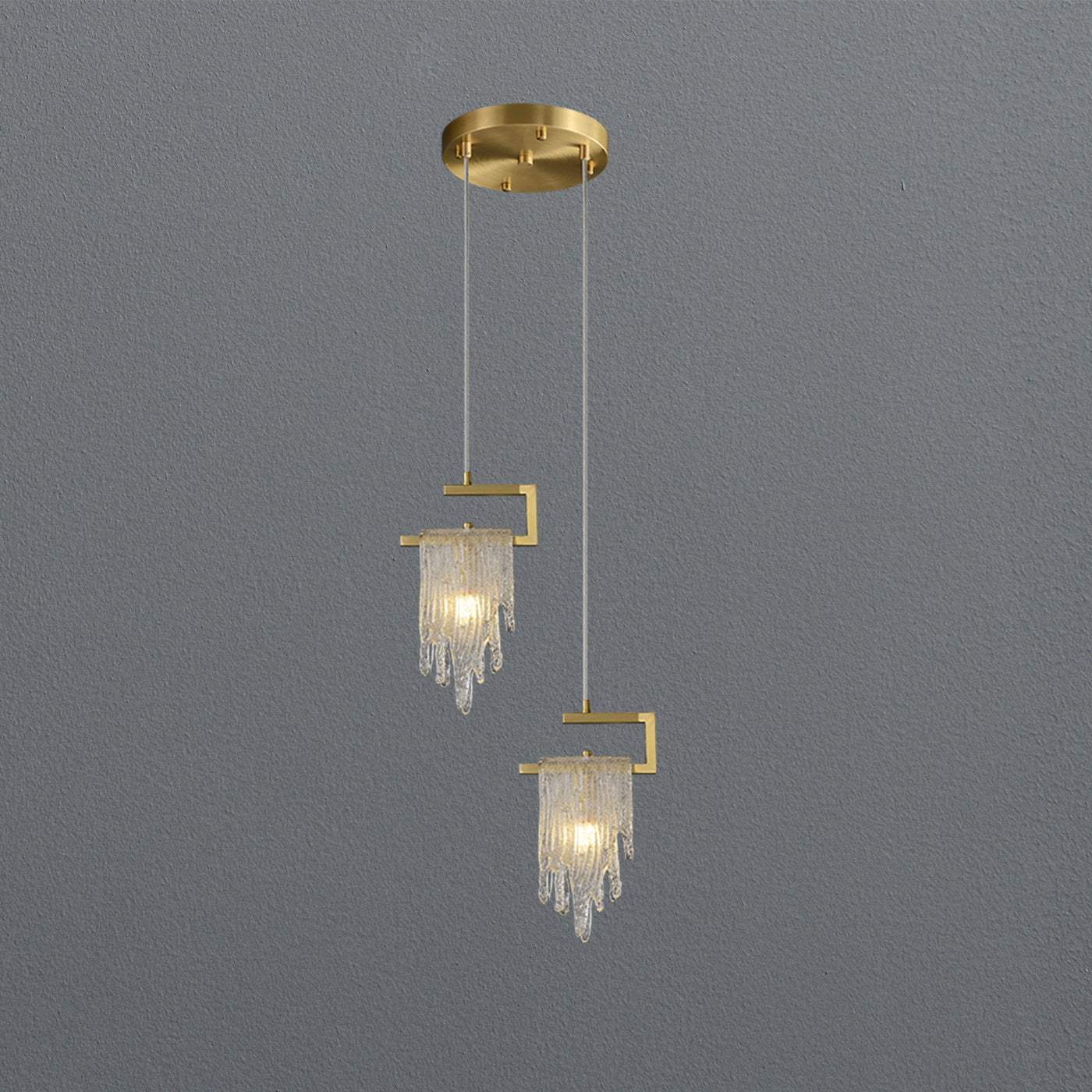 Classic Golden Ice cube chandelier