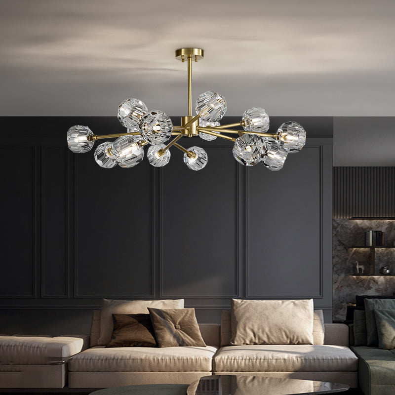 Postmodern luxury and full copper chandelier