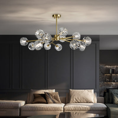 Postmodern luxury and full copper chandelier