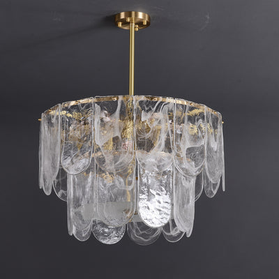 Transparent Glass Two-tier Chandelier
