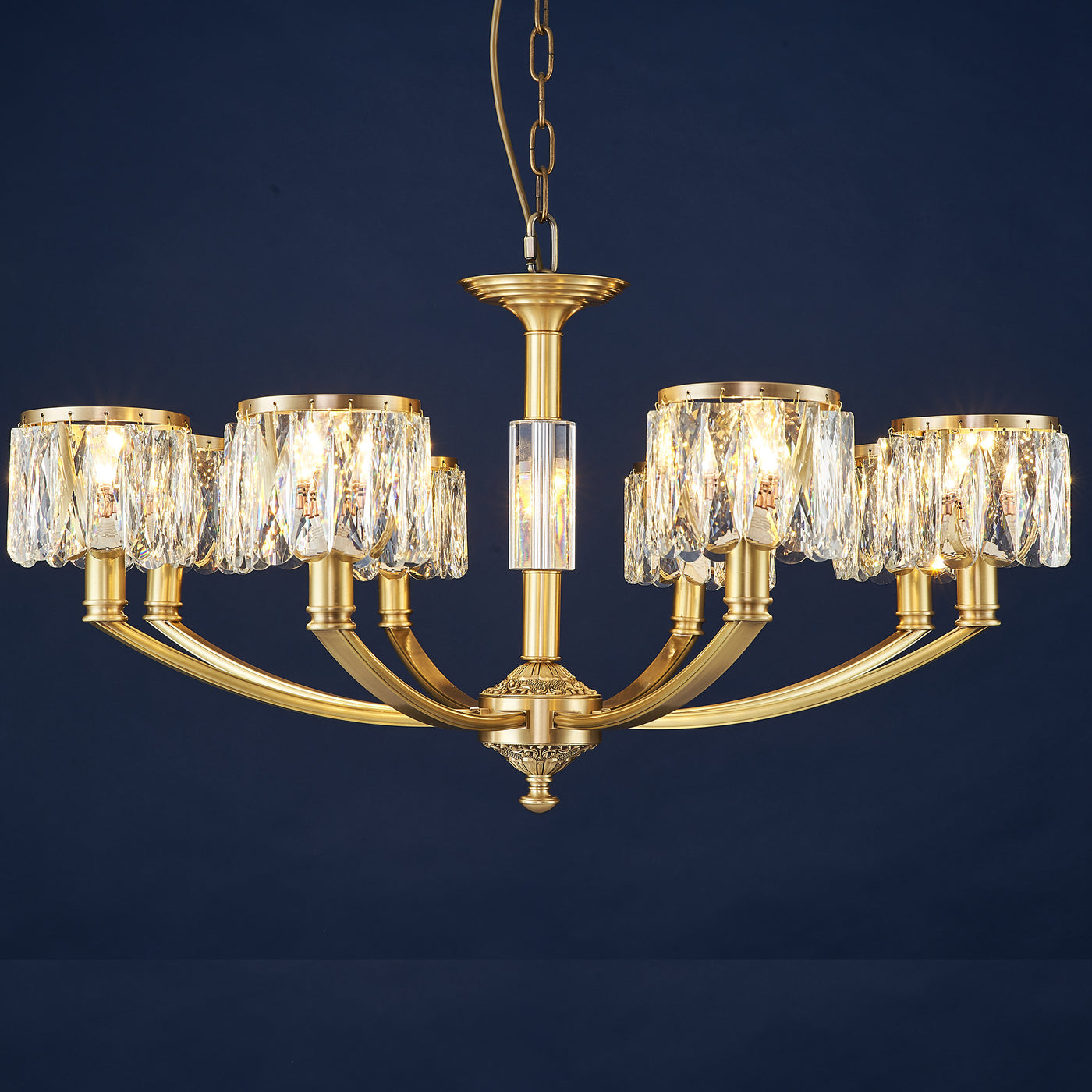 Light luxury all copper chandelier