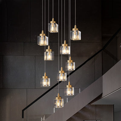 10 Lights Cube Crystal Chandelier