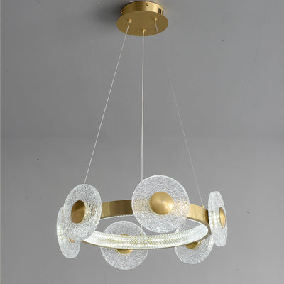 Creative simple disc brass chandelier