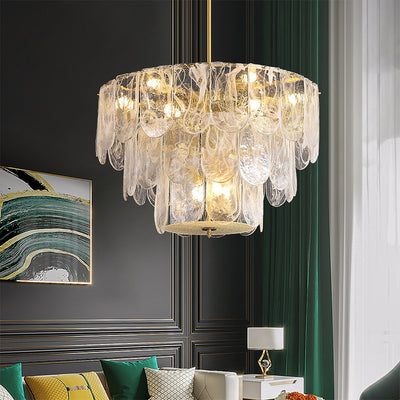 Transparent Glass Three-tier Chandelier