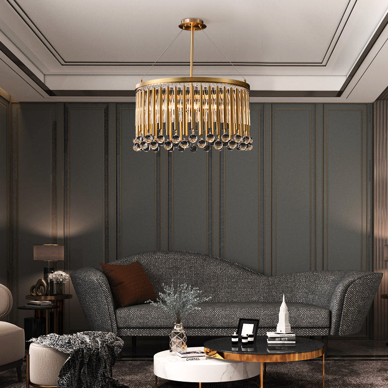 Gold tassel chandelier