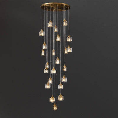 23 Lights Cube Crystal Chandelier