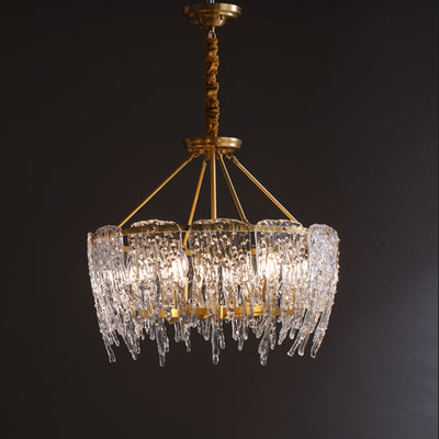 Postmodern luxury and full copper raindrop chandelier