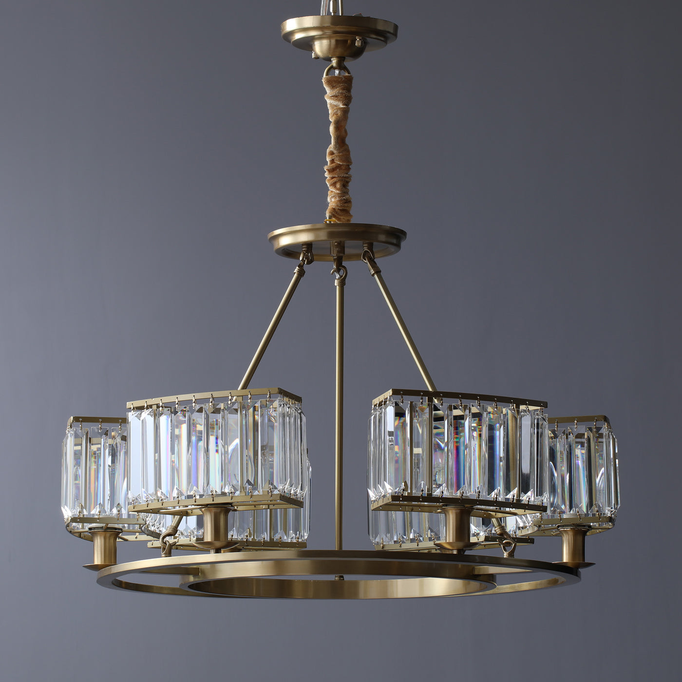 Modern Copper Postmodern Luxury Round Chandelier