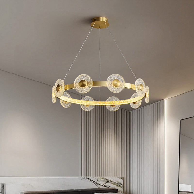 Creative simple disc brass chandelier