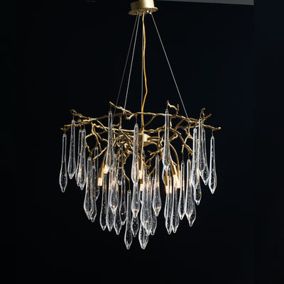 Modern Crystal Tassel Pendant Ring Ice Crystal Chandelier