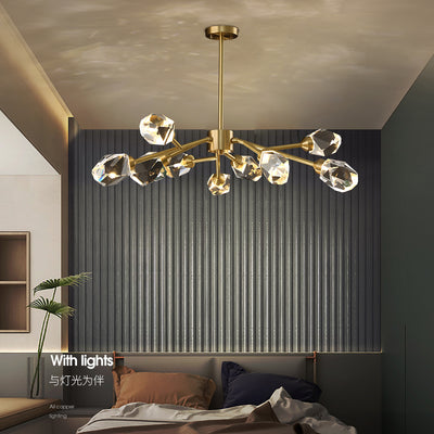 Postmodern luxury and brass chandelier