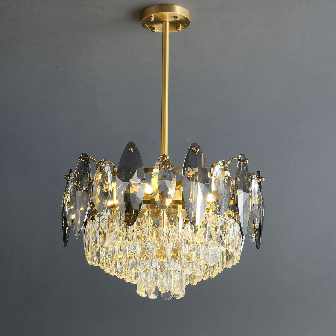 Industrial Conical style crystal chandelier