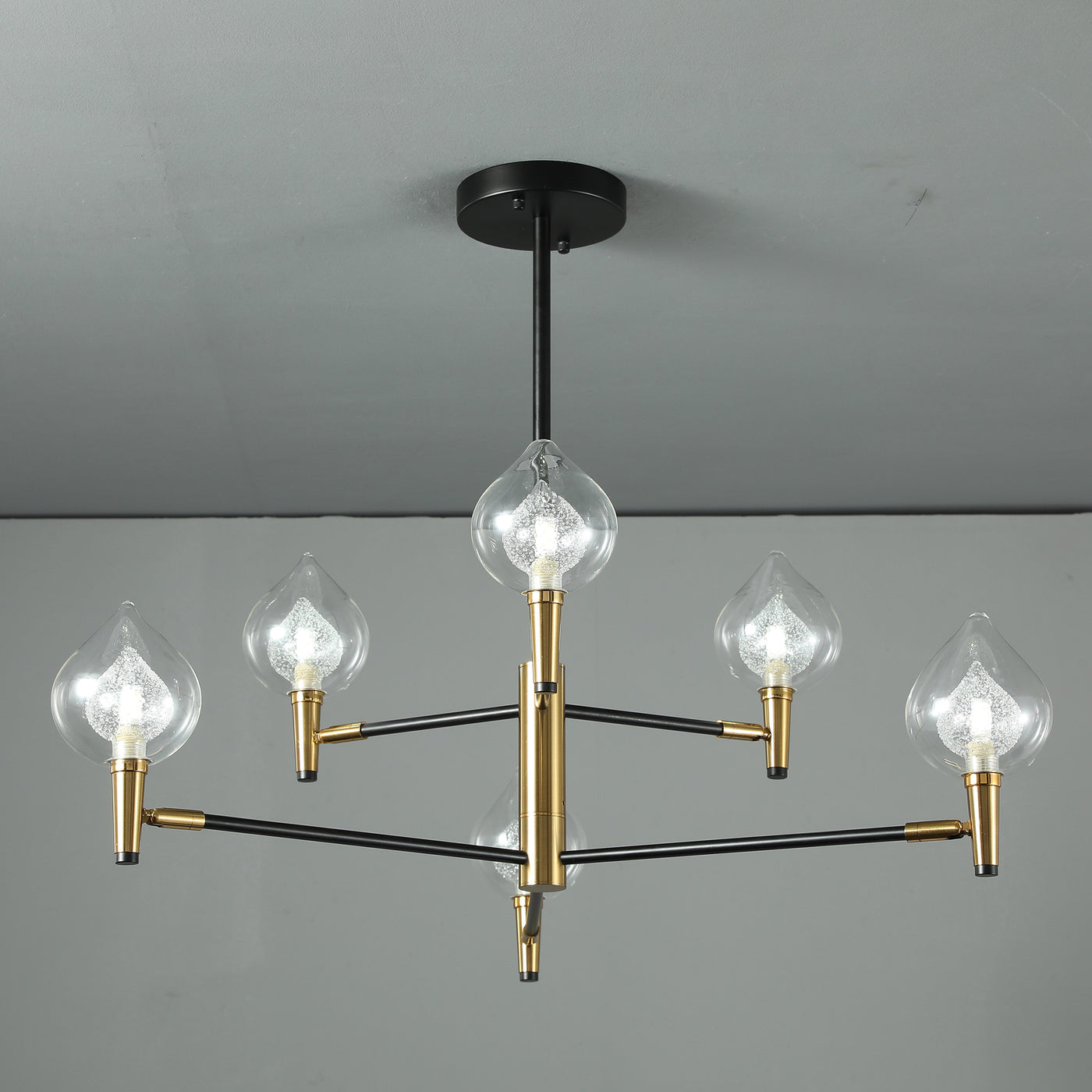 Black and gold modern chandelier