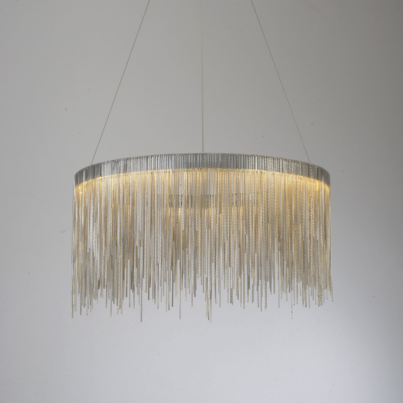 Silver tassel chain chandelier