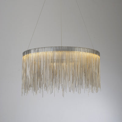 Silver tassel chain chandelier