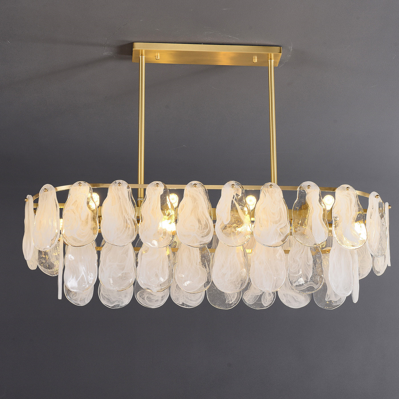 Mordern style White Amber Rectangle Chandelier