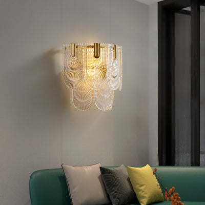 Transparent Brass Glass Wall Sconce