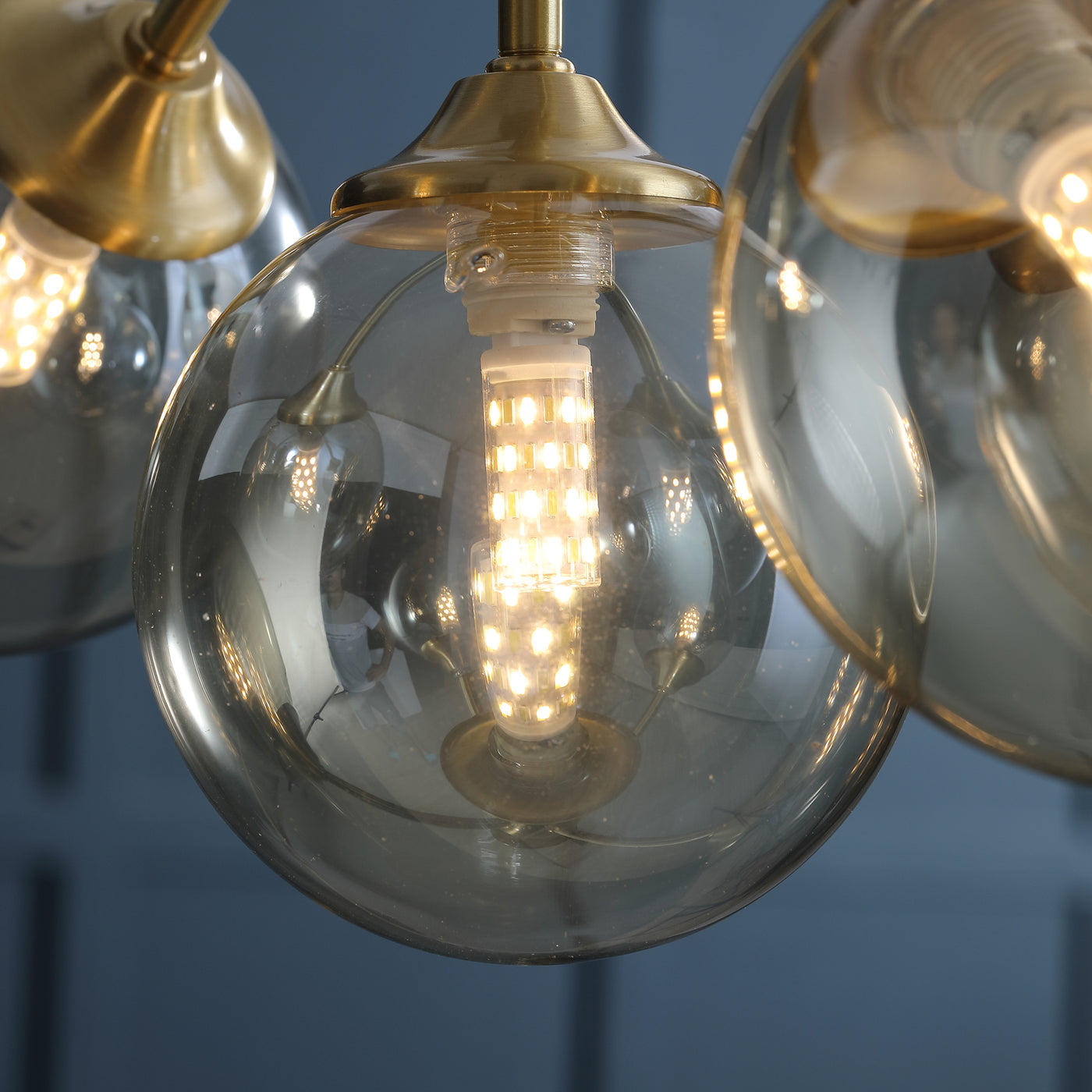 Amber Ball Gold Chandelier