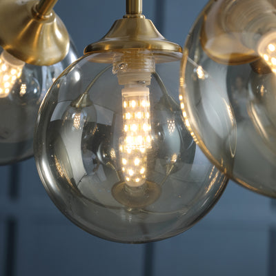 Amber Ball Gold Chandelier