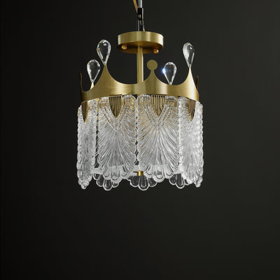 Creative crown Handmade Glass Round Chandelier