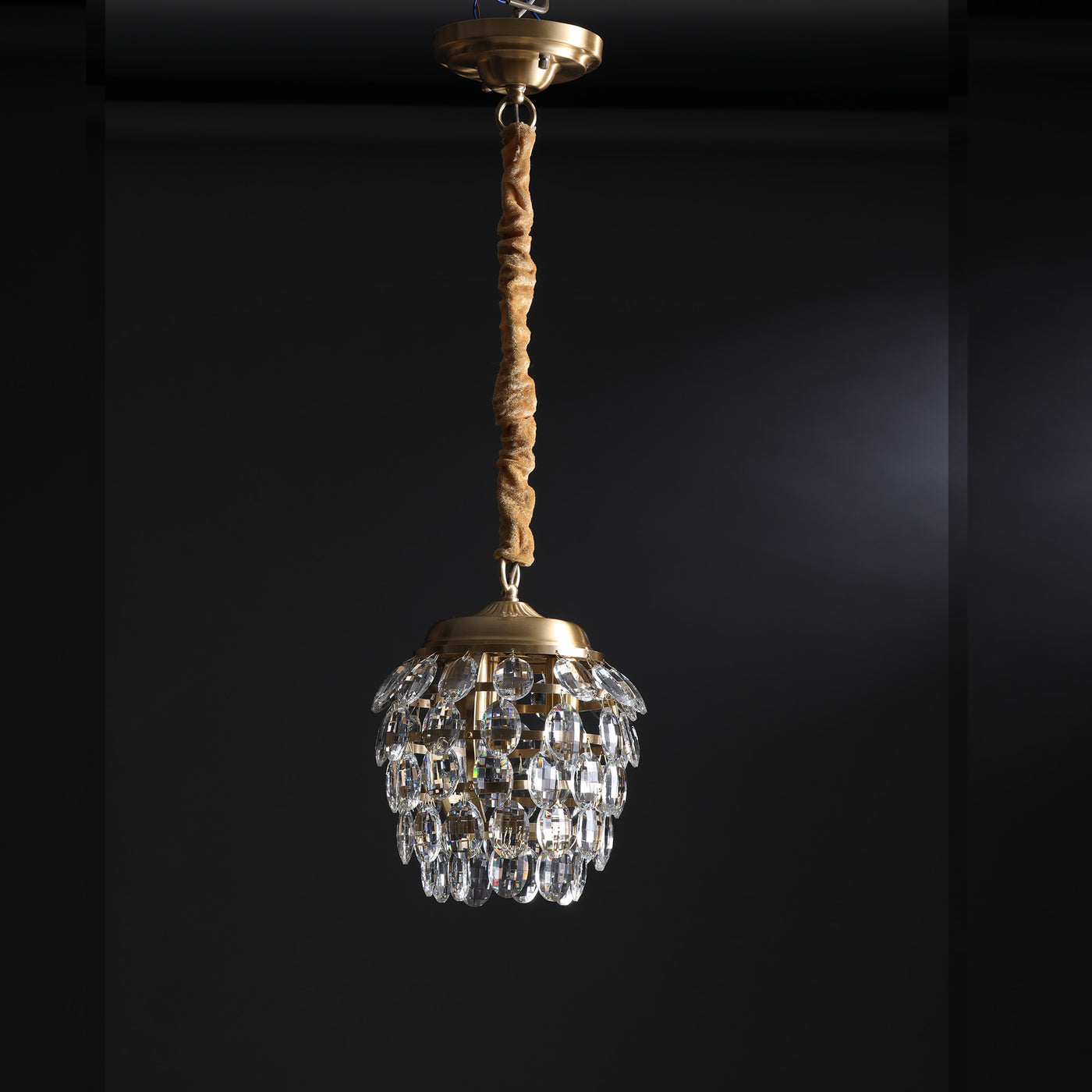 Pine cone shaped crystal chandelier