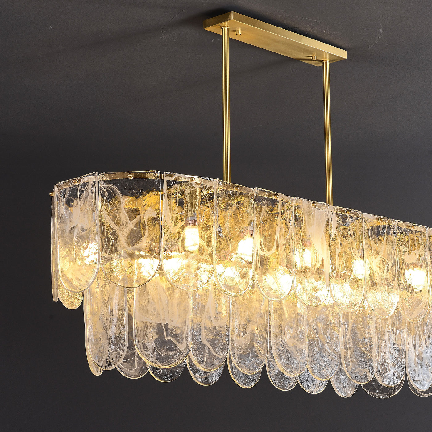 Rectangle Transparent Glass Chandelier