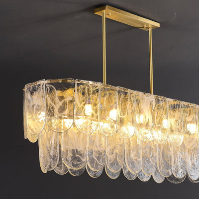 Rectangle Transparent Glass Chandelier