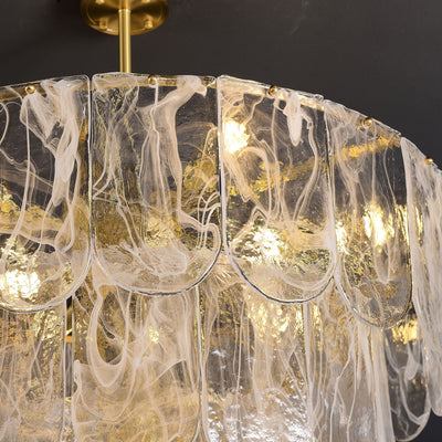Transparent Glass Three-tier Chandelier