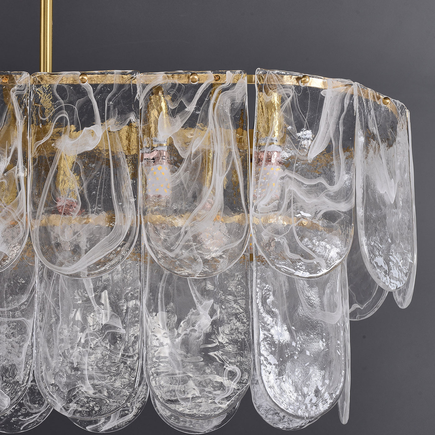 Rectangle Transparent Glass Chandelier